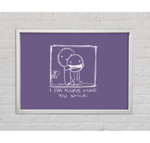 I Can Always Make You Smile - Single Picture Frame Art Prints on Canvas Bright Star Size: 100cm H x 141.4cm W, Colour: Lilac on Productcaster.