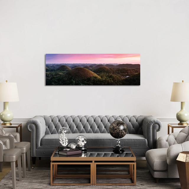 Chocolate Hills Sunset III by Matteo Colombo - Wrapped Canvas Panoramic Art Prints Union Rustic Size: 50.8cm H x 152.4cm W x 3.81cm D on Productcaster.