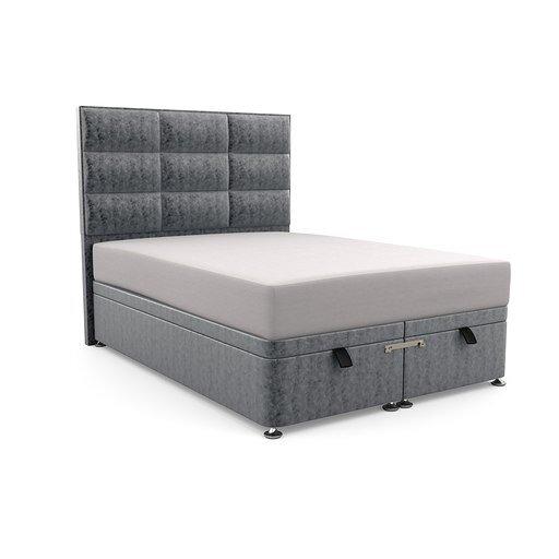 Premium Broughton Upholstered Ottoman Bed Brayden Studio Size: Single (3'), Upholstery Material: Crushed Velvet, Upholstery Colour: Silver on Productcaster.