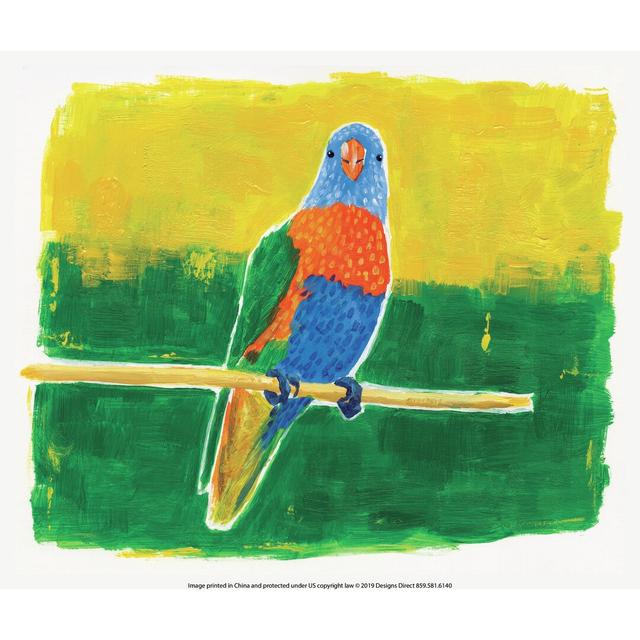 Tropical Parrot - Wrapped Canvas Painting Print Bay Isle Home Size: 20cm H x 30cm W x 3.8cm D on Productcaster.