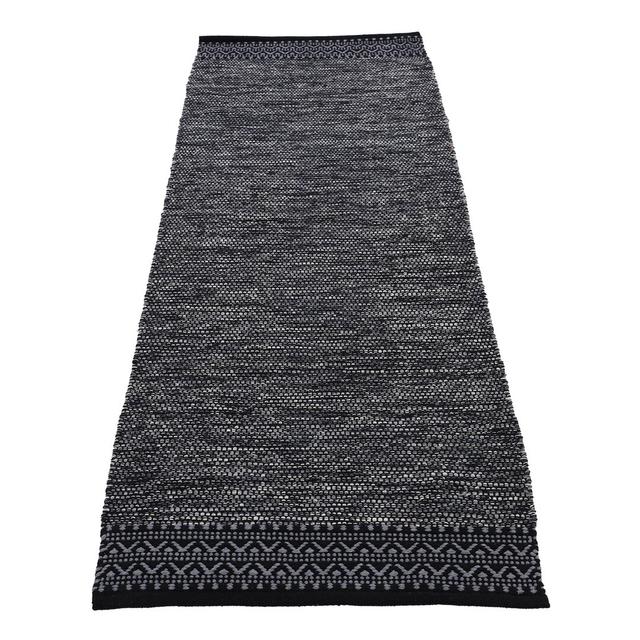 Handwoven Handmade Kilim Cotton Black/Navy Rug Carpetfine Rug Size: Runner 80cm x 350cm on Productcaster.