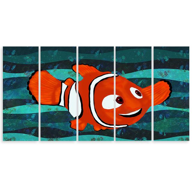 Leinwandbild Colourful Fish Feeby Größe: 80 cm H x 200 cm B on Productcaster.