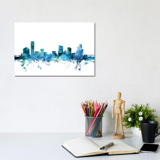 Northampton, England Skyline by Michael Tompsett - Wrapped Canvas Art Prints Latitude Run Size: 20.32cm H x 30.48cm W x 1.91cm D on Productcaster.