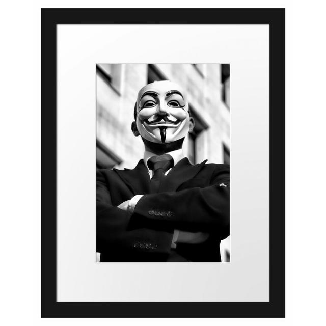 Gerahmtes Poster Anonymus Maske East Urban Home Größe: 38 cm H x 30 cm B on Productcaster.