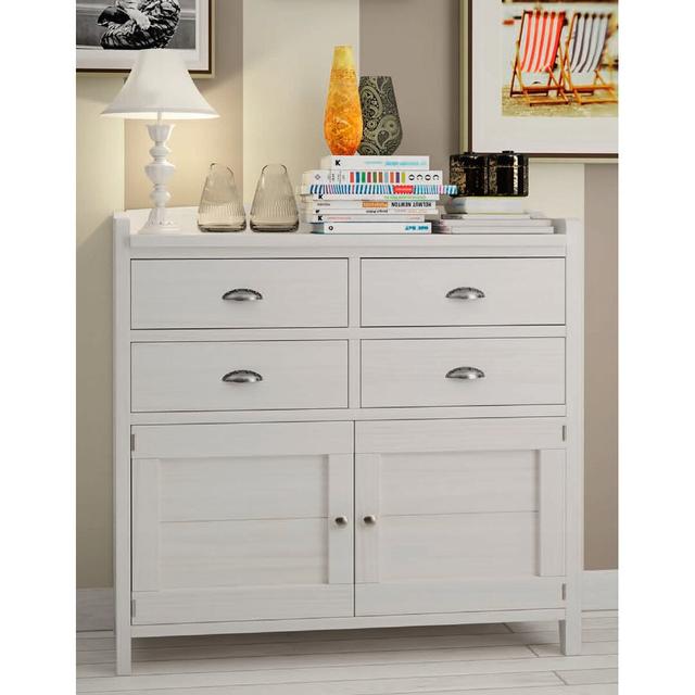 Jennifer 2 Door 4 Drawer Sideboard August Grove Finish: Distressed White on Productcaster.