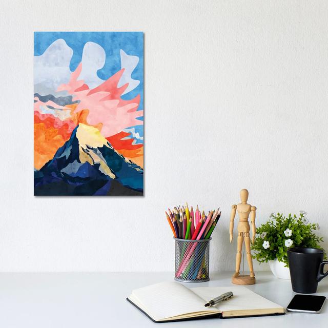 Mountain At Sunset by Van Credi - Wrapped Canvas Gallery-Wrapped Canvas Giclée Alpen Home Size: 30.48cm H x 20.32cm W x 1.91cm D on Productcaster.