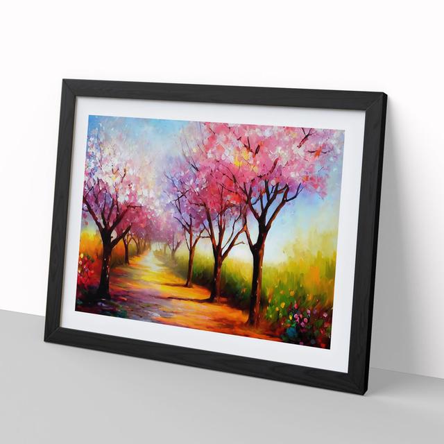 Cherry Blossom Tree Park Vol.7 - Picture Frame Graphic Art Marlow Home Co. Frame Colour: Black Framed, Size: 25cm H x 34cm W x 2cm D on Productcaster.