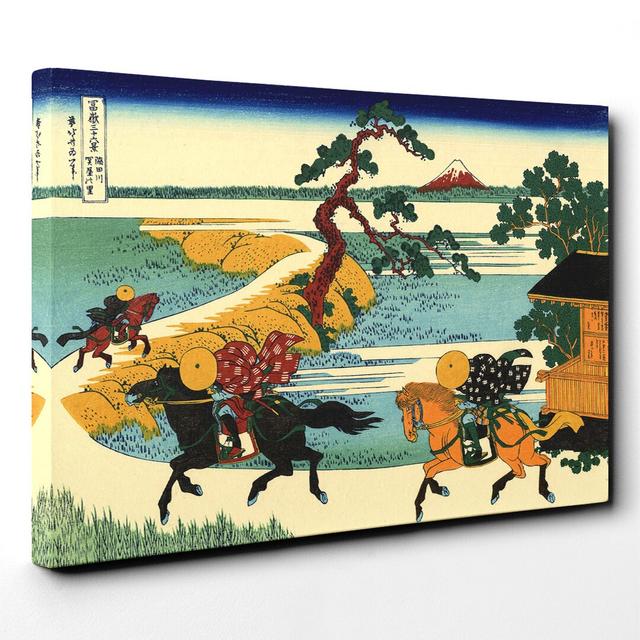 'Japanese Oriental Village of Sekiya' by Katsushika Hokusai Painting Print on Canvas East Urban Home Size: 70cm H x 100cm W on Productcaster.