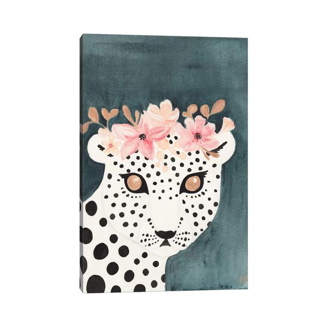 Flower Crown Leopard by CreatingTaryn - Wrapped Canvas Painting Latitude Vive Size: 45.72cm H x 30.48cm W x 1.91cm D on Productcaster.