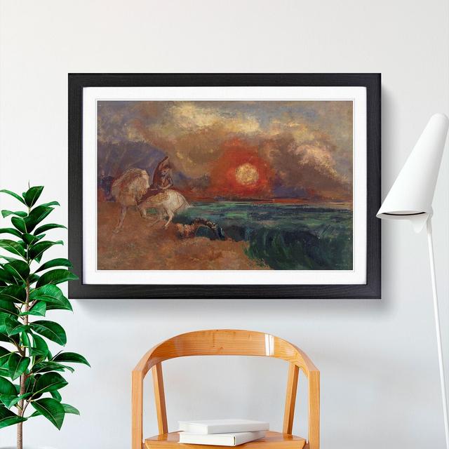 Saint George and the Dragon by Odilon Redon - Picture Frame Painting East Urban Home Size: 48cm H x 65cm W x 2cm D, Frame Option: Black Framed on Productcaster.