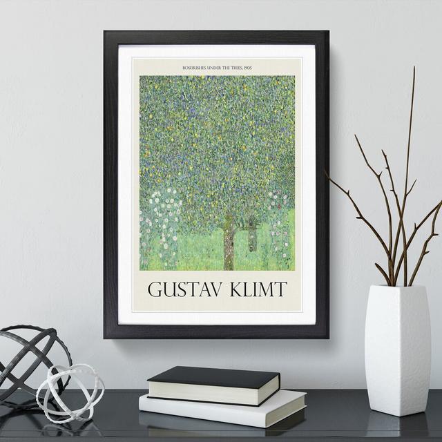 Rosebushes Under the Trees by Gustav Klimt - Picture Frame Graphic Art East Urban Home Size: 65cm H x 48cm W x 2cm D on Productcaster.