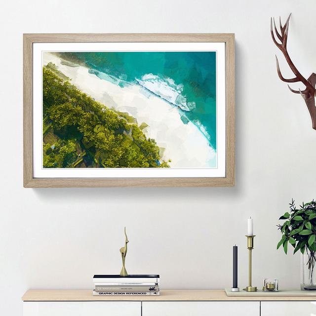 Beach View in the Maldives in Abstract - Picture Frame Photograph Print East Urban Home Frame Option: Oak Framed, Size: 62cm H x 87cm W x 2cm D on Productcaster.