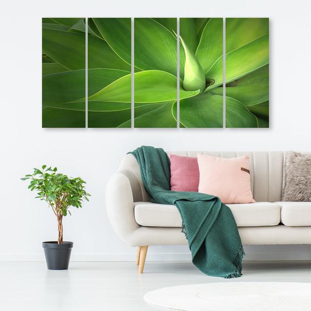 Leinwandbild Green Leaf Plants Ebern Designs Größe: 80 cm H x 200 cm B on Productcaster.