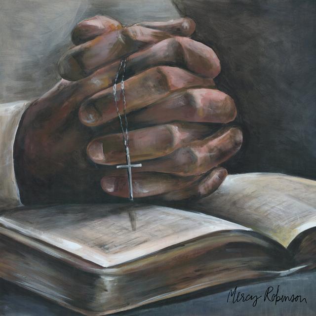 Hands Praying 3 - Wrapped Canvas Graphic Art ClassicLiving Size: 76cm H x 76cm W x 3.8cm D on Productcaster.