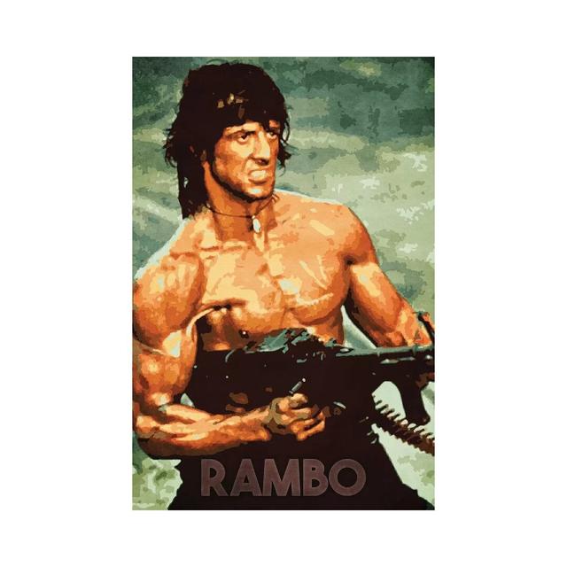 Rambo Happy Larry Format: Wrapped Canvas, Size: 101.6cm H x 66.04cm W x 1.91cm D on Productcaster.