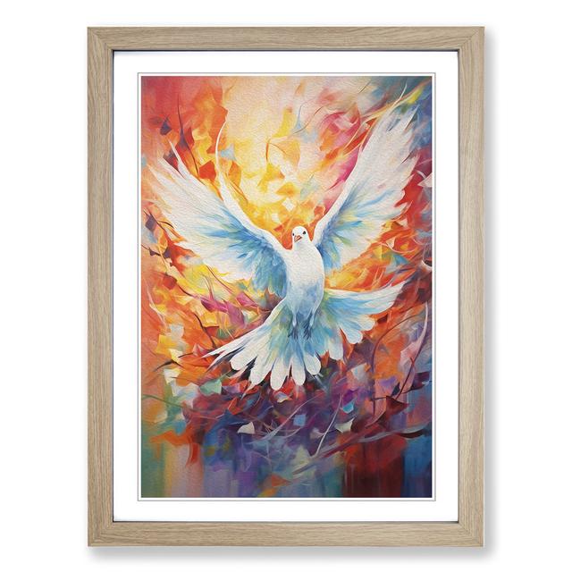 Dove Bird Expressionism - Print Marlow Home Co. Format: Oak, Size: 64" H x 46" W x 2" D on Productcaster.