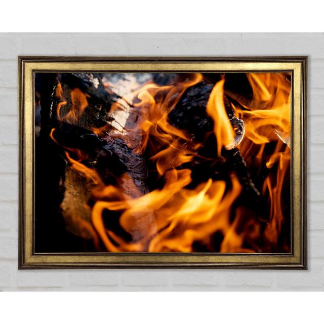 Flames Framed Print Brayden Studio Size: 21.1cm H x 29.7cm W on Productcaster.