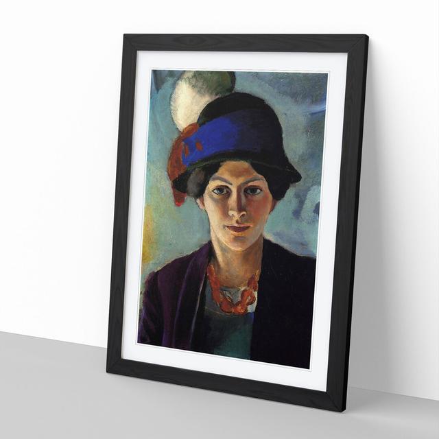 Portrait of a Woman by August Macke - Picture Frame Painting on MDF East Urban Home Size: 36cm H x 27cm W x 2cm D, Frame Option: Black Framed on Productcaster.