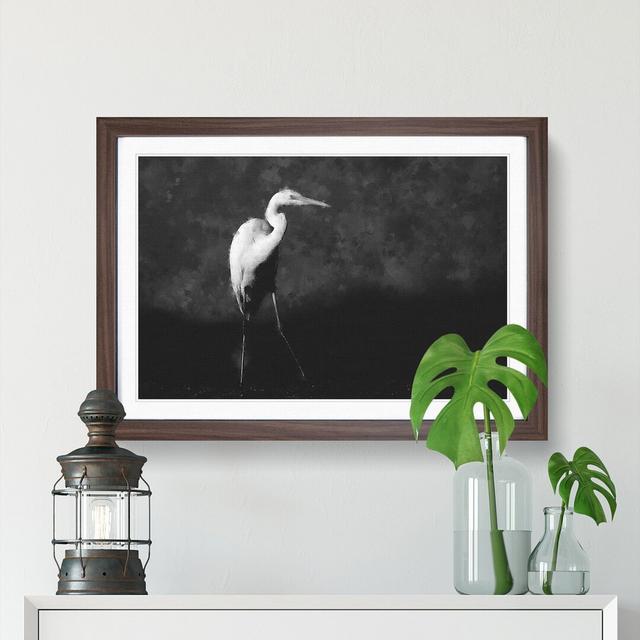 Stork Bird - Picture Frame Graphic Art Print East Urban Home Format: Walnut Framed, Size: 24cm H x 33cm W x 2cm D on Productcaster.