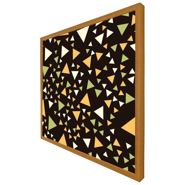 Gardena Yellow Green Triangles - Single Picture Frame Print Latitude Run Size: 61cm H x 61cm W x 4cm D, Frame Colour: Oak Framed on Productcaster.