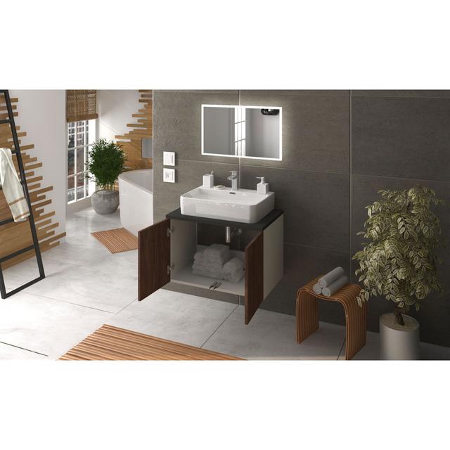 Waseca Bathroom Furniture Suite Brayden Studio Furniture Finish: Alpine white/Vintage navy/Anthracite on Productcaster.