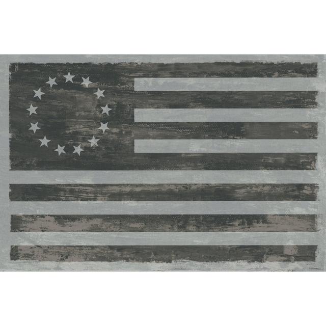 Slate American Flag by Sue Schlabach - Wrapped Canvas Painting Williston Forge Size: 30cm H x 46cm W on Productcaster.