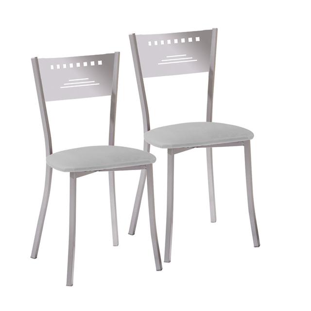 Farmanela Upholstered Dining Chair (Set of 2) Ebern Designs Upholstery Colour: Grey on Productcaster.