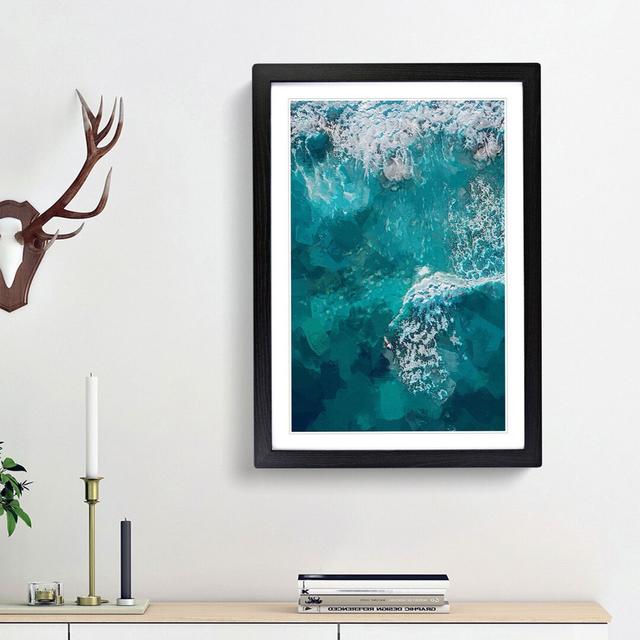 Surfer upon the Vast Ocean - Picture Frame Graphic Art Print East Urban Home Frame Option: Black Framed, Size: 48cm H x 36cm W x 2cm D on Productcaster.