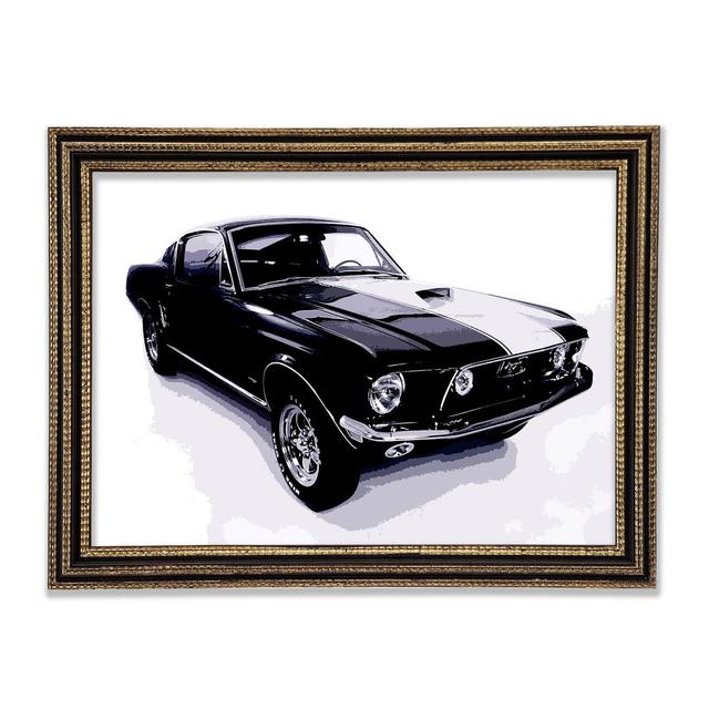 Mustang 67 B N W - Einzelner Bilderrahmen Kunstdrucke Ebern Designs Größe: 42cm H x 59,7cm B x 3cm T on Productcaster.