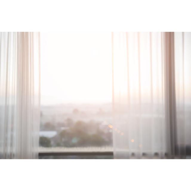 Curtain Window - Wrapped Canvas Photograph 17 Stories Size: 20cm H x 30cm W on Productcaster.