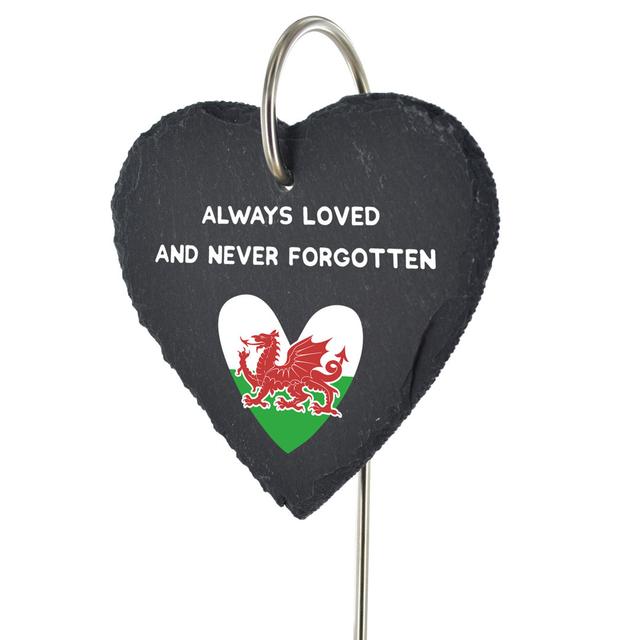 Brandelynn Welsh Always Loved Heart Slate Marker Memorial Plaque Dakota Fields on Productcaster.