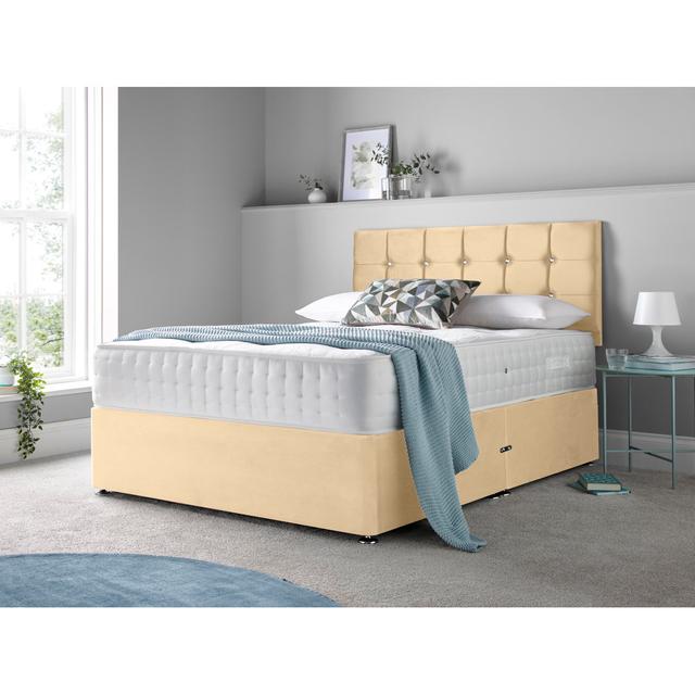 Adarah Divan Bed Set Marlow Home Co. Colour: Cream, Size: Super King (6'), Storage Type: No Drawers on Productcaster.