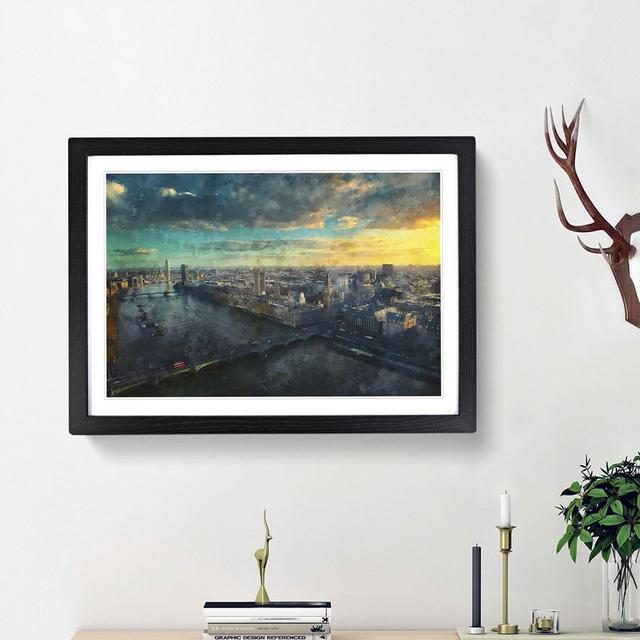 Big Ben & the London Skyline - Picture Frame Painting Print East Urban Home Frame Option: Black Framed, Size: 48cm H x 65cm W x 2cm D on Productcaster.