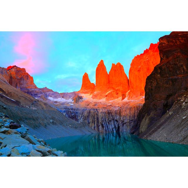 Torres Del Paine & Lake Reflection At Dramatic Sunrise, Patagonia by Agustavop - No Frame Art Prints on Canvas Alpen Home Size: 30cm H x 46cm W on Productcaster.