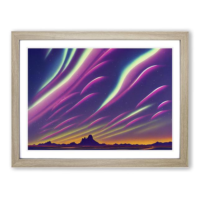 Radiant Aurora Borealis - Picture Frame Graphic Art 17 Stories Size: 46cm H x 64cm W, Frame Colour: Oak on Productcaster.