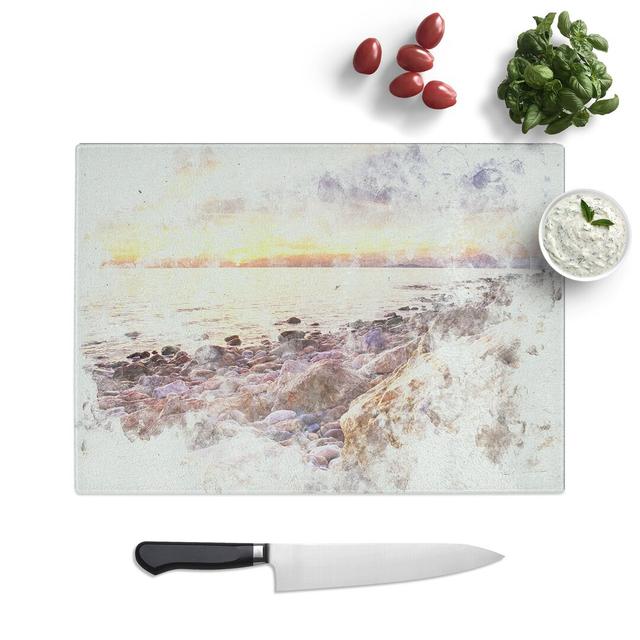 Tempered Glass Ocean View in Murcia Spain Chopping Board East Urban Home Size: 20 cm x 28.5 cm on Productcaster.