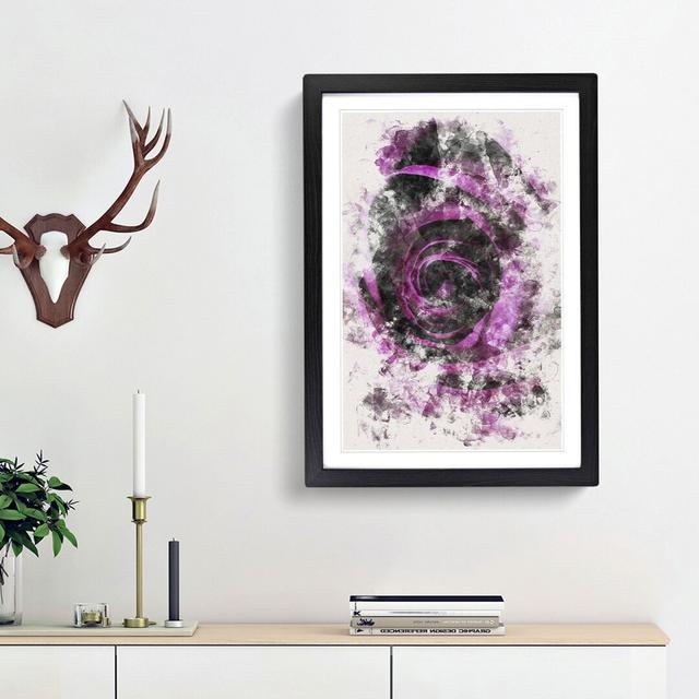 Striking Purple Rose - Picture Frame Graphic Art Print East Urban Home Size: 87cm H x 62cm W x 2cm D, Frame Option: Black Framed on Productcaster.