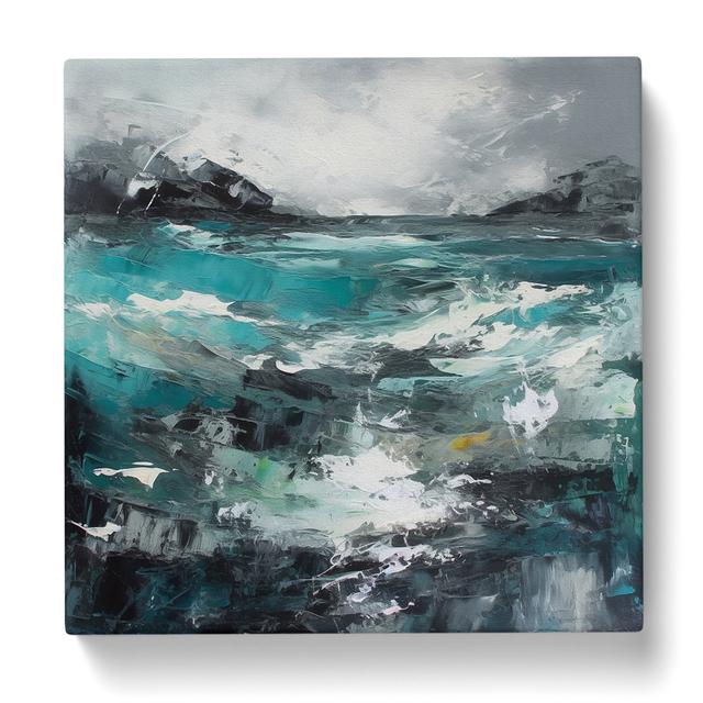 Seascape Abstract Art No.3 House of Hampton Size: 50cm H x 50cm W x 3cm D on Productcaster.