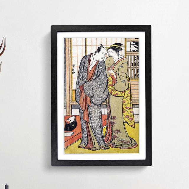 Ichikawa Yaozo III with a Lady by Torii Kiyonaga - Picture Frame Painting Print East Urban Home Size: 48cm H x 36cm W x 2cm D, Frame Option: Black Fra on Productcaster.