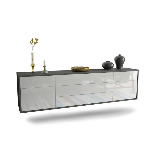 Gracey TV Stand for TVs up to 78" Ebern Designs Colour: Black/White on Productcaster.