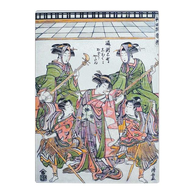 Tempered Glass Representing the Dance by Torii Kiyonaga Chopping Board East Urban Home Size: 28.5 cm x 39 cm on Productcaster.