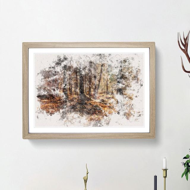 Within The Woods Watercolour - Single Picture Frame Print on MDF East Urban Home Frame Option: Oak Framed, Size: 62cm H x 87cm W x 2cm D on Productcaster.