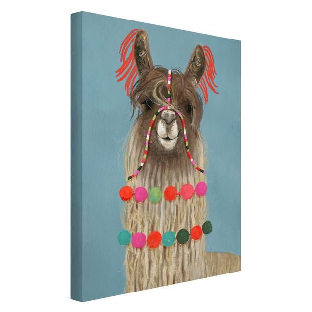 Llama with Jewelery I - Wrapped Canvas Graphic Art Isabelle & Max Size: 90cm H x 60cm W on Productcaster.