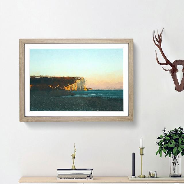 Seven Sisters Cliffs in Eastbourne - Picture Frame Painting Print on MDF East Urban Home Size: 36cm H x 48cm W x 2cm D, Frame Option: Oak Framed on Productcaster.