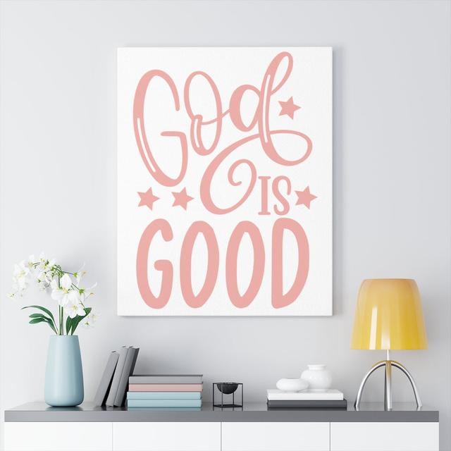 God Is Good - Wrapped Canvas Print Blue Elephant Size: 76cm H x 61cm W on Productcaster.