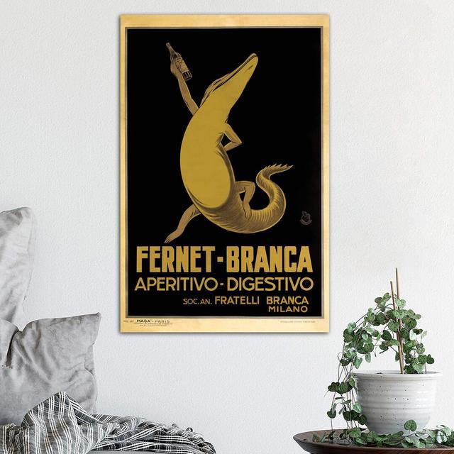 Fernet-Branca, Croc by Vintage Apple Collection - Wrapped Canvas Print George Oliver Size: 66.04cm H x 45.72cm W x 1.91cm D on Productcaster.