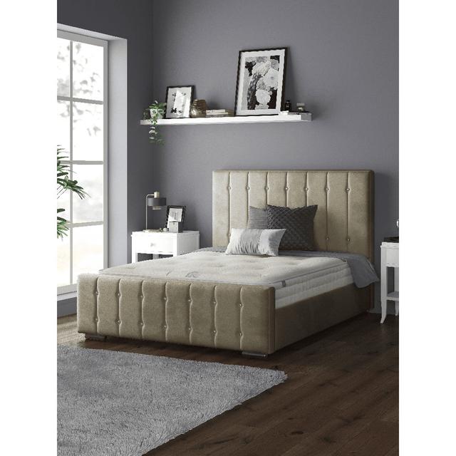 Chico Upholstered Bed Frame Rosdorf Park Colour: Turmeric, Mattress Size: Double (4'6) on Productcaster.