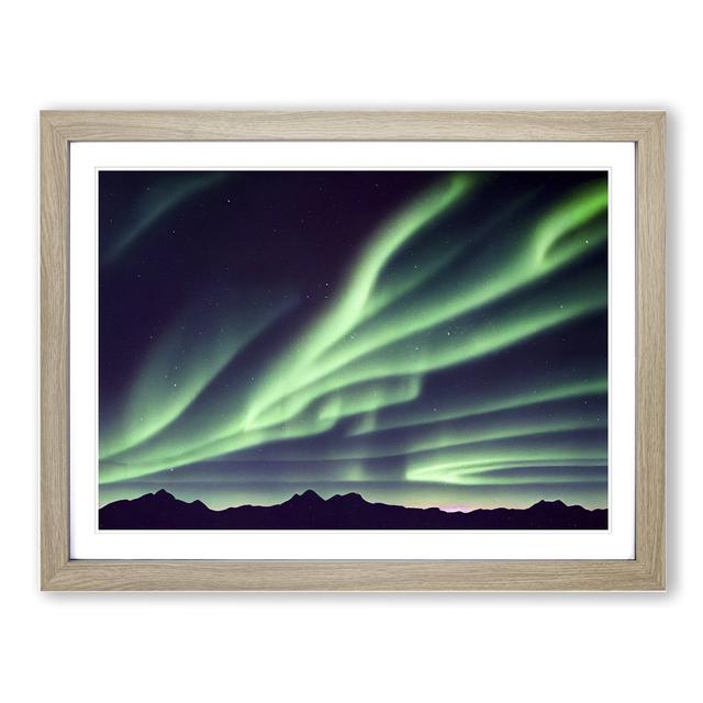 Tranquil Aurora Borealis - Single Picture Frame Print 17 Stories Frame Colour: Oak Framed, Size: 34cm H x 46cm W x 2cm D on Productcaster.