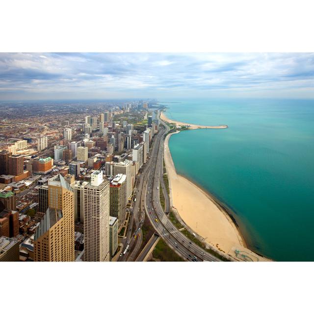 North Chicago and Lake Michigan - Wrapped Canvas Art Prints House of Hampton Size: 81cm H x 122cm W x 3.8cm D on Productcaster.