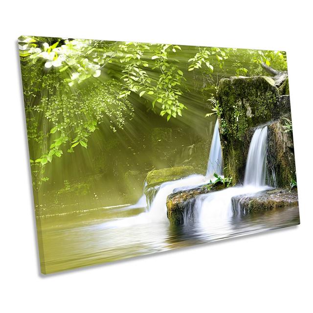 Forest Spring Landscape Stream CANVAS WALL ART Box Framed Union Rustic Size: 30.5cm H x 45.7cm W x 2cm D on Productcaster.